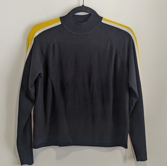 DIVIDED Black Cropped high neck Sweater with Sleeve Stripe M - Picture 5 of 9